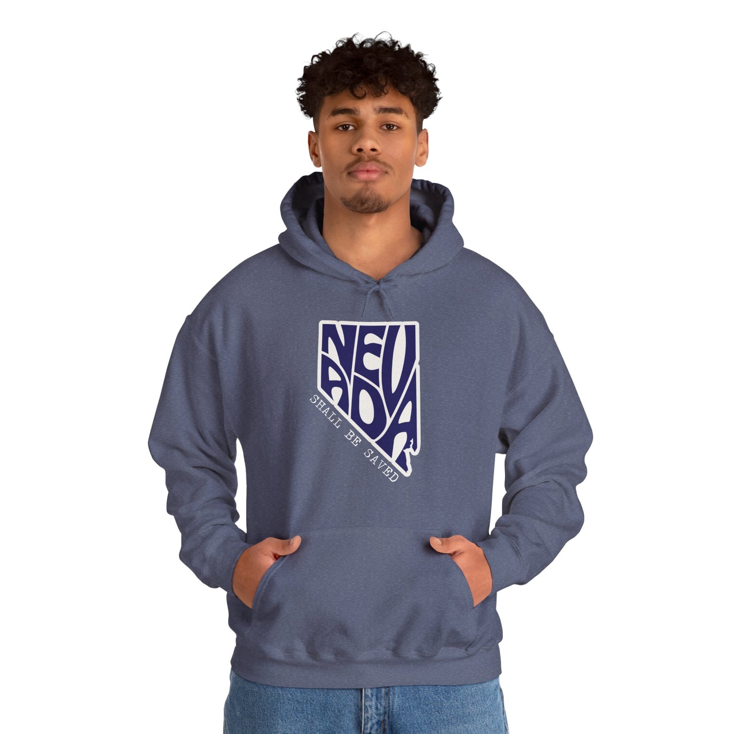 Nevada Shall be SAVED Hoodie - Unisex Heavy Blend Sweatshirt, Cozy Gift, Graphic Sweatshirt, Casual Wear, Travel Essentials