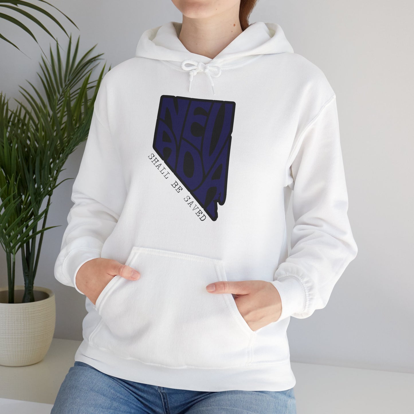 Nevada Shall be SAVED Hoodie - Unisex Heavy Blend Sweatshirt, Cozy Gift, Graphic Sweatshirt, Casual Wear, Travel Essentials