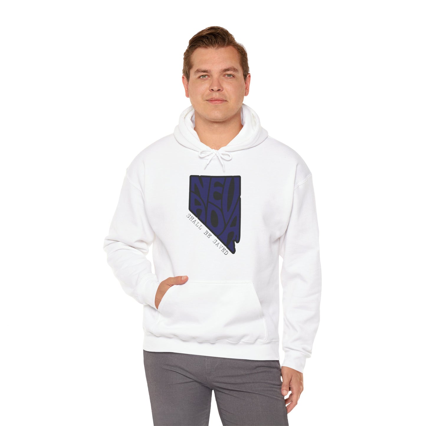 Nevada Shall be SAVED Hoodie - Unisex Heavy Blend Sweatshirt, Cozy Gift, Graphic Sweatshirt, Casual Wear, Travel Essentials