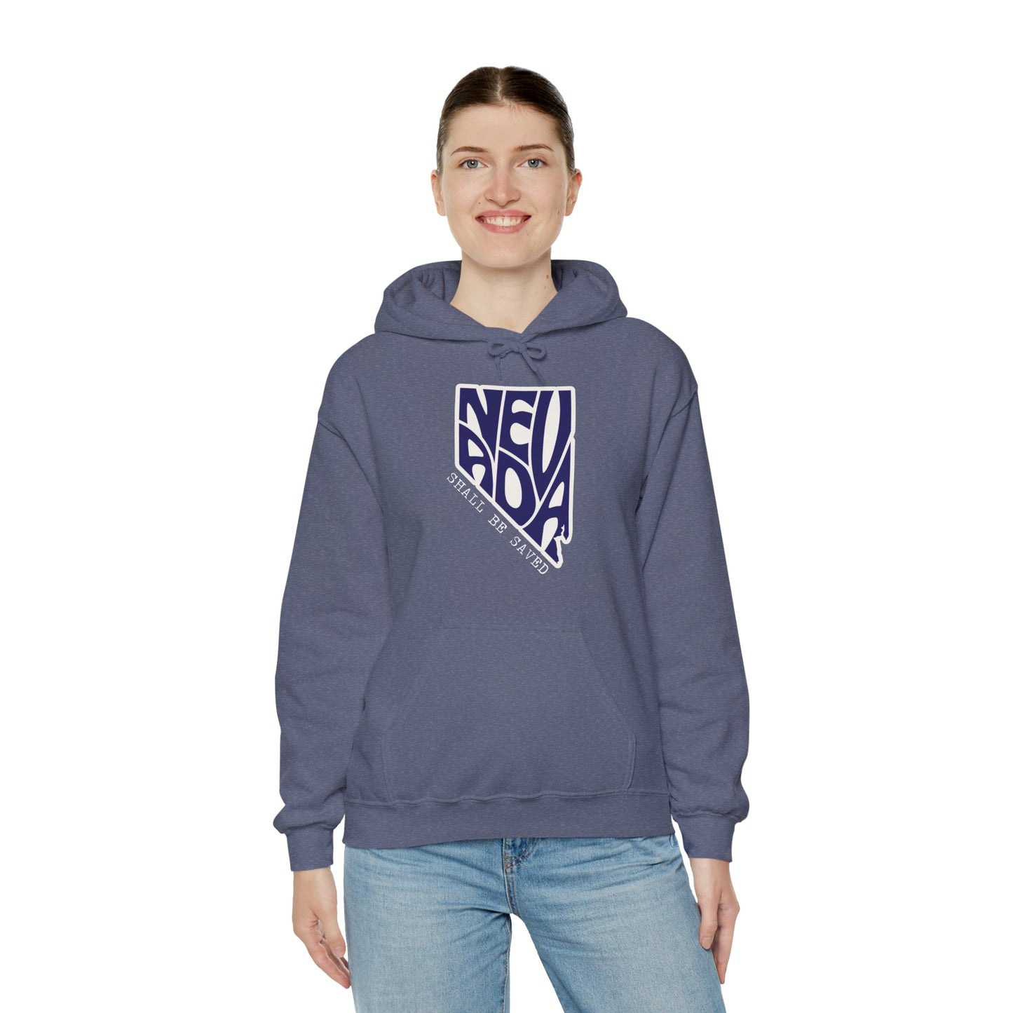 Nevada Shall be SAVED Hoodie - Unisex Heavy Blend Sweatshirt, Cozy Gift, Graphic Sweatshirt, Casual Wear, Travel Essentials